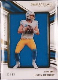 Justin Herbert #3 Football Cards 2023 Panini Immaculate Clearly Immaculate Jersey