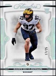 Aidan Hutchinson #5 Football Cards 2022 Panini Flawless Collegiate