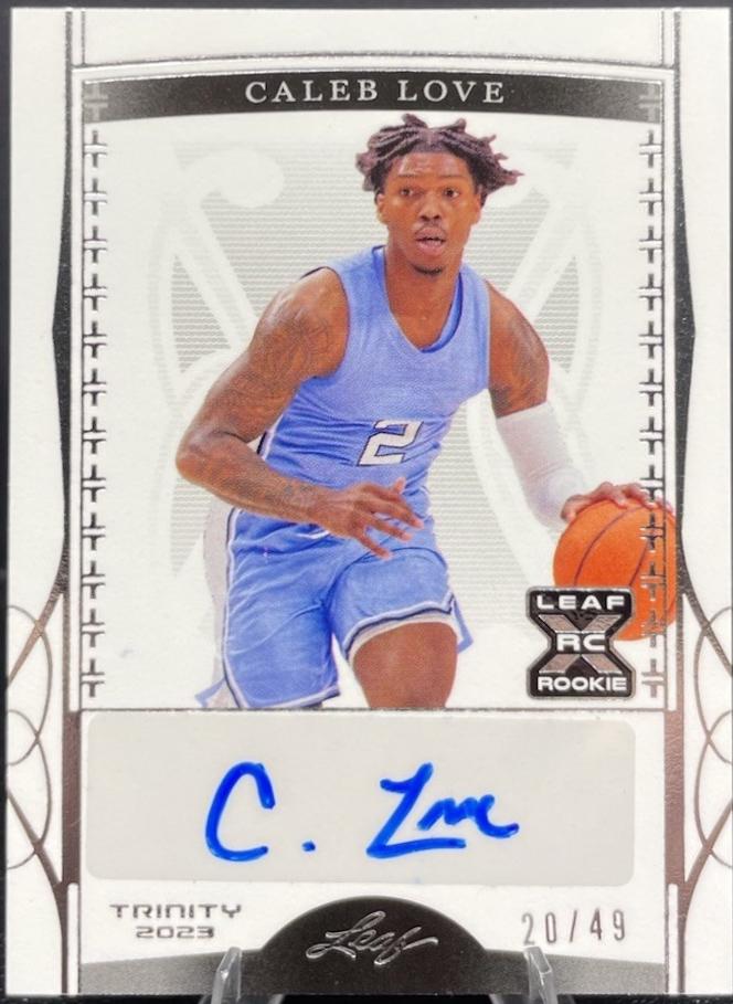 Caleb Love #BA-CL1 2023 Leaf Trinity Autograph Basketball