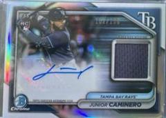 Junior Caminero #BCAR-JC Baseball Cards 2024 Bowman Chrome Auto Relic Prices