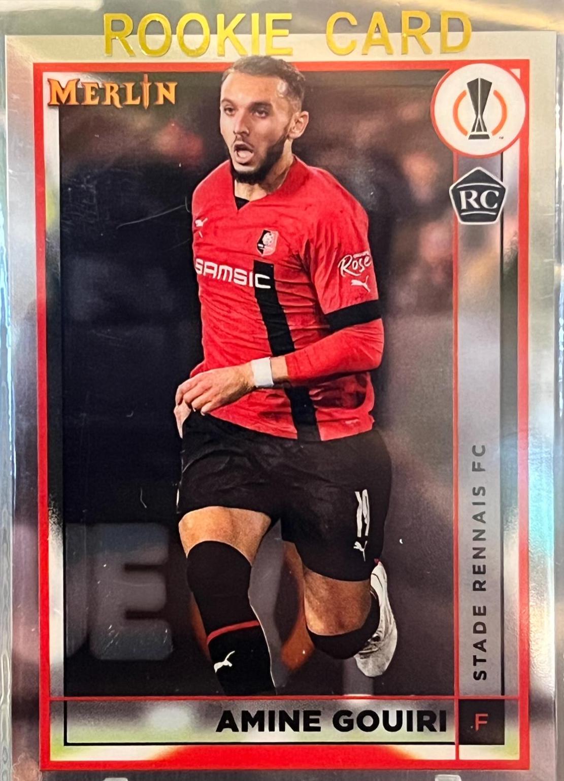 Amine Gouiri #135 Soccer Cards 2022 Topps Merlin Chrome UEFA Club Competitions