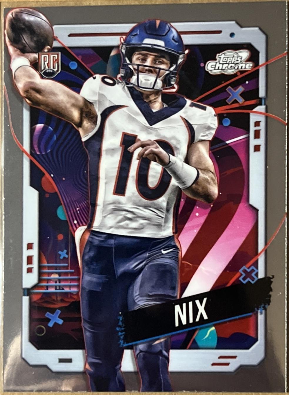 Bo Nix #127 Football Cards 2024 Topps Cosmic Chrome