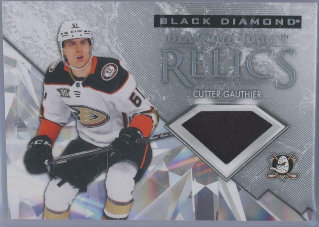 Cutter Gauthier #DD-CG Hockey Cards 2024 Upper Deck Black Diamond Debut Relics Jersey