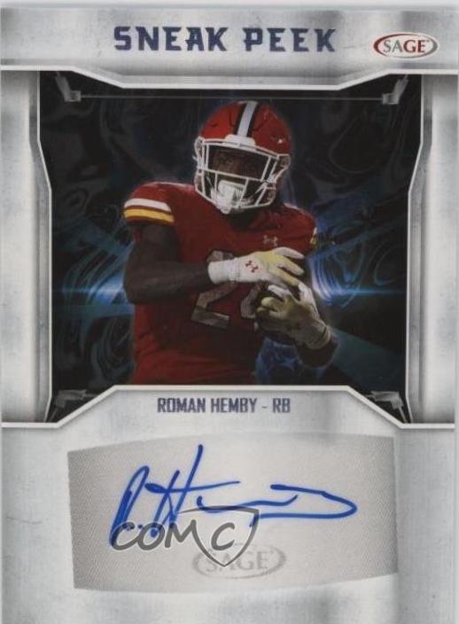 Roman Hemby #SPA-RH Football Cards 2024 Sage HIT Sneak Peek Autograph