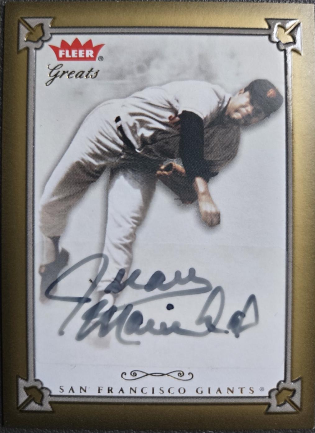 Juan Marichal #GBA-JM 2004 Fleer Greats Of The Game Autograph Baseball