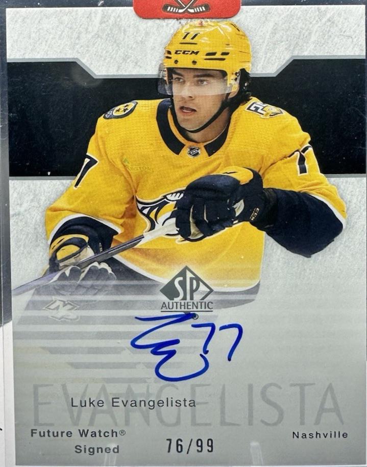 Luke Evangelista #RFWA2-67 2023-24 SP Authentic Hockey 2003-04 Retro Future Watch Auto