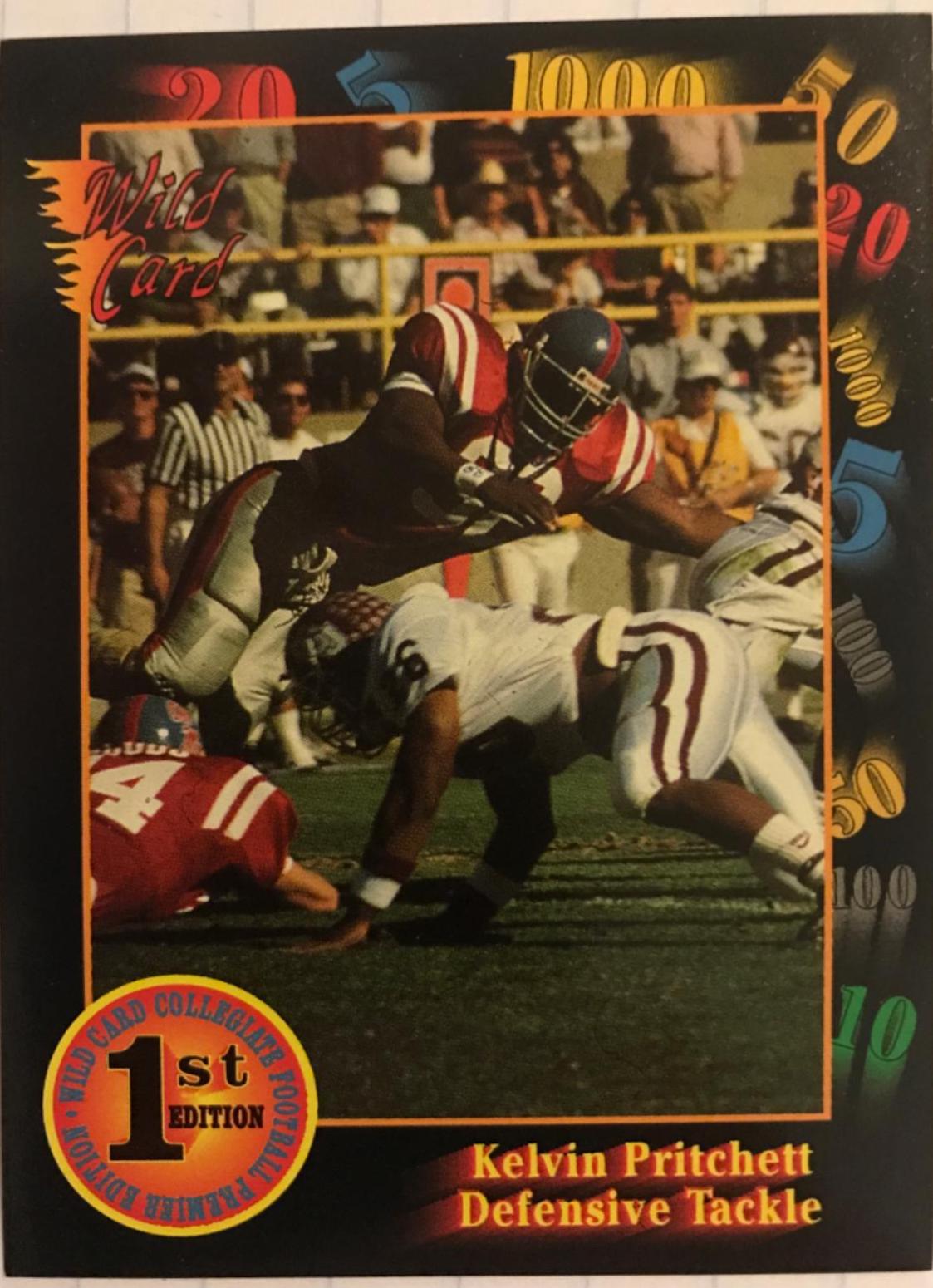 Kelvin Pritchett #2 Football Cards 1991 Wild Card College Draft Picks