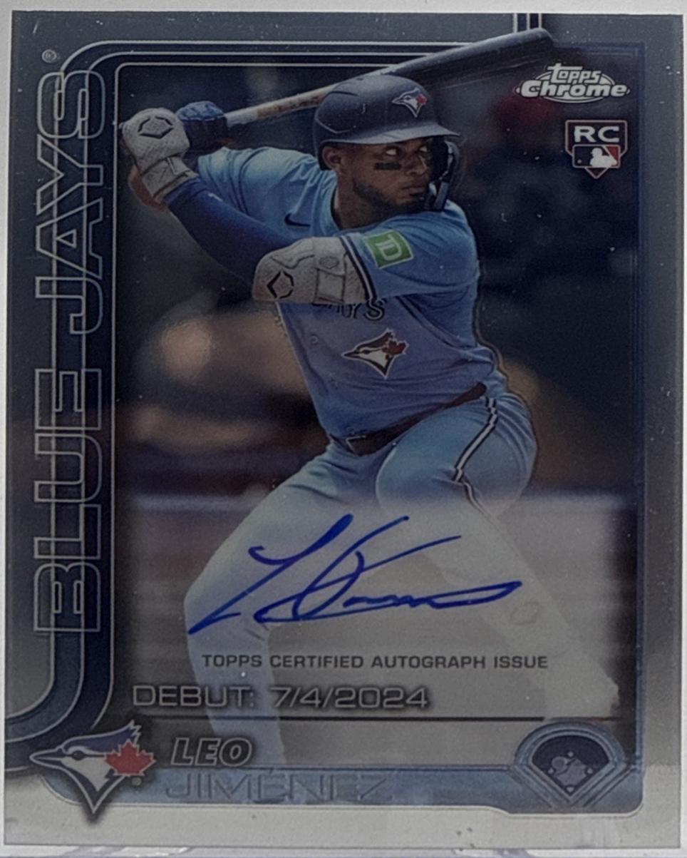 Leo Jimenez #CRDA-LJ 2025 Topps Chrome Update Rookie Debut Autograph Baseball