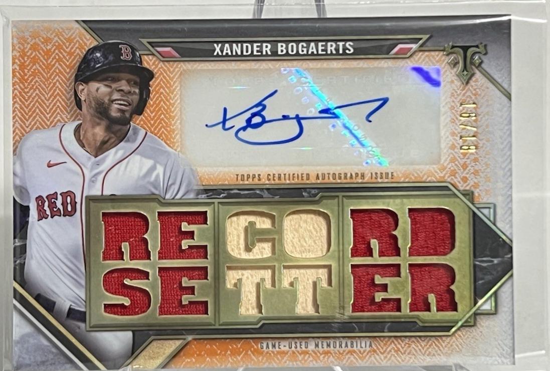 Xander Bogaerts #TTAR-XB5 2021 Topps Triple Threads Baseball Autograph Relics