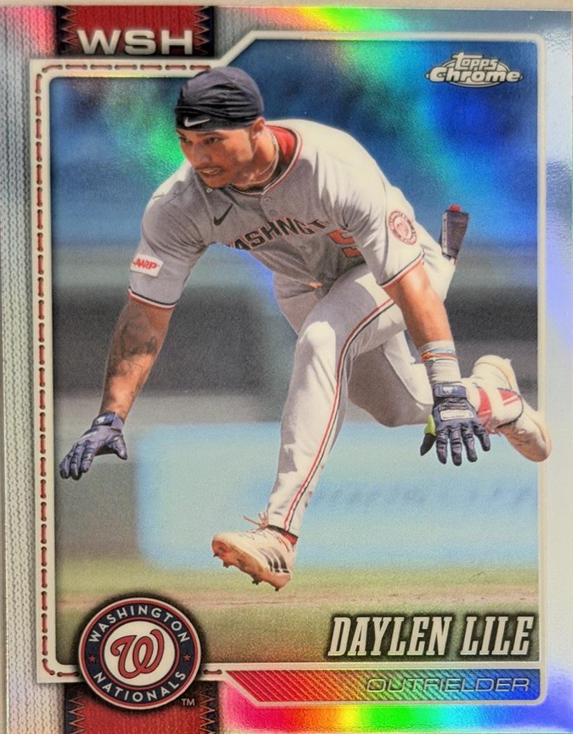 2026 Topps Chrome Daylen Lile [Baseball Seams Refractor] #132 card