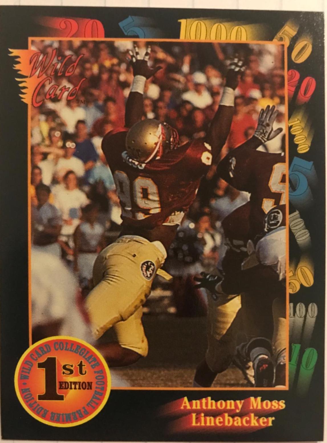 Anthony Moss #25 Football Cards 1991 Wild Card College Draft Picks