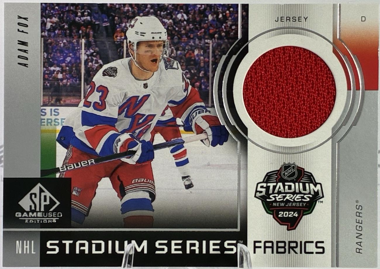 Adam Fox #GSF-1 Hockey Cards 2024 SP Game Used Stadium Series Fabrics