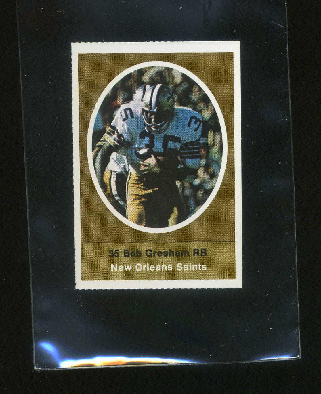 Bob Gresham Football Cards 1972 Sunoco Stamps