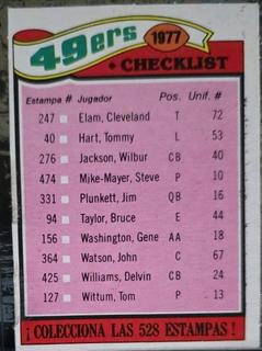 49ers Checklist