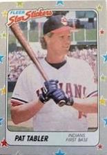 Pat Tabler #22 Baseball Cards 1988 Fleer Star Stickers