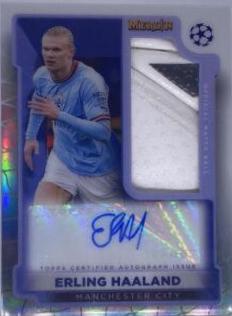 Erling Haaland #MBS-EH Soccer Cards 2022 Topps Merlin Chrome UEFA Club Competitions Match Ball Signatures
