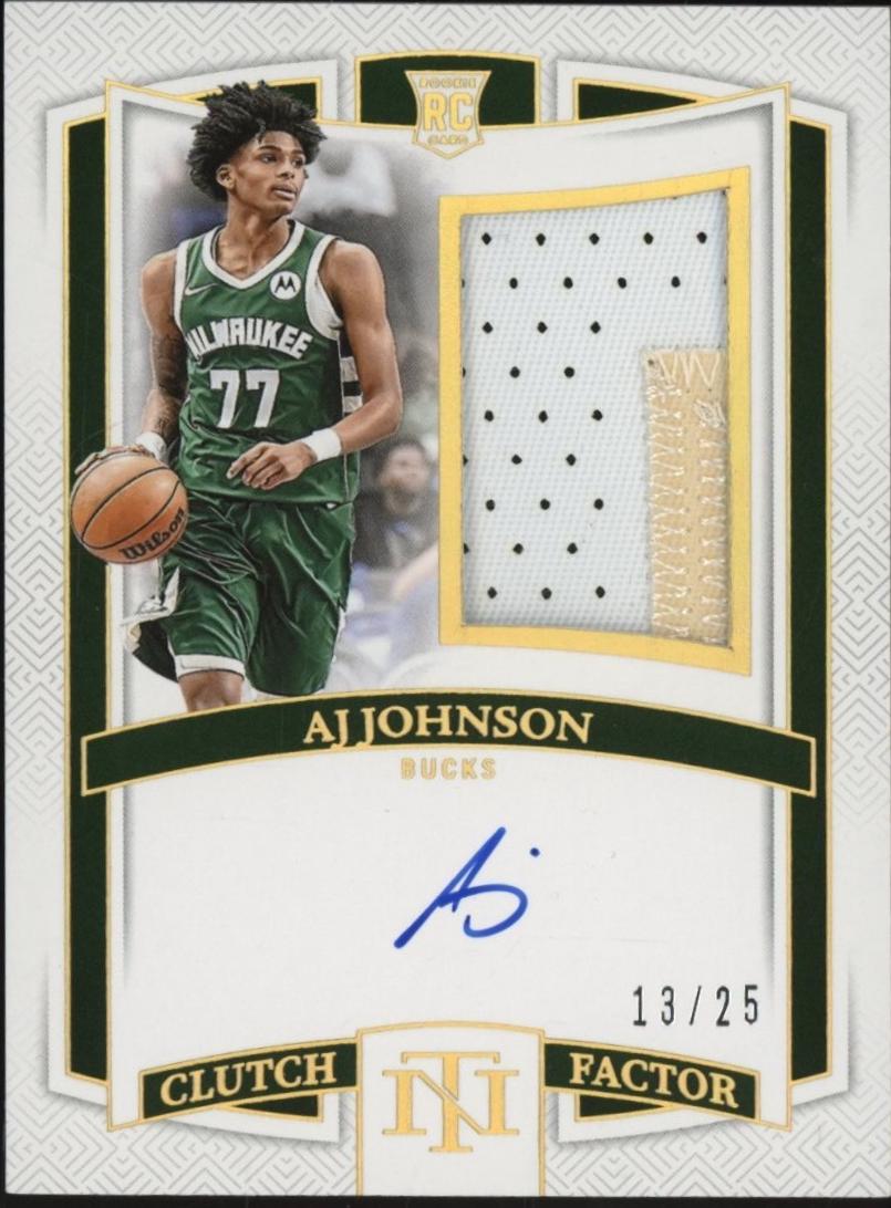 AJ Johnson #33 2024 Panini National Treasures Clutch Factor Signature Basketball