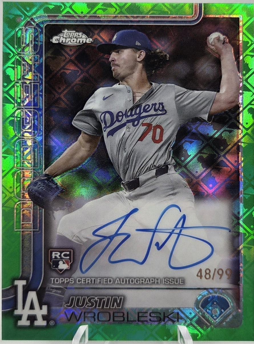 Justin Wrobleski #RA-JWR 2025 Topps Chrome Logofractor Rookie Autograph Baseball