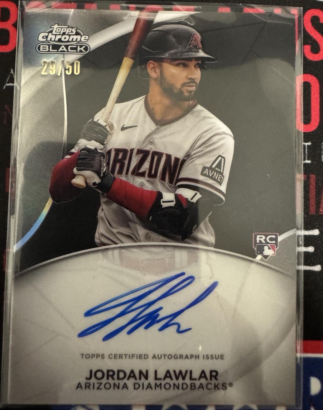Jordan Lawlar #CPA-JL Baseball Cards 2024 Topps Chrome Black Ivory Autograph
