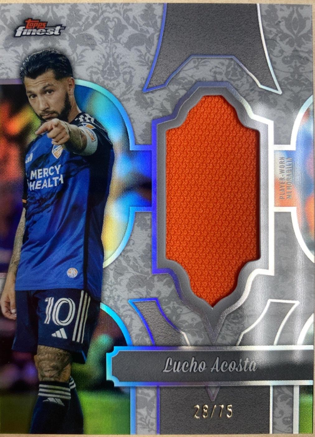 Lucho Acosta #FF-LA Soccer Cards 2024 Topps Finest MLS Fabrics