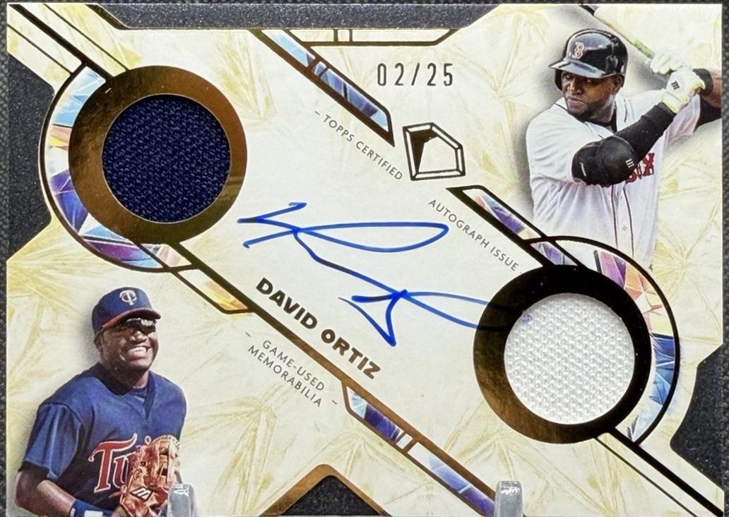 David Ortiz #DTA-DO 2025 Topps Diamond Icons Single Player Dual Team Autographed Relic Baseball