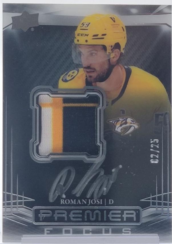 Roman Josi #PFAP-RJ Hockey Cards 2022 Upper Deck Premier Focus Auto Patch