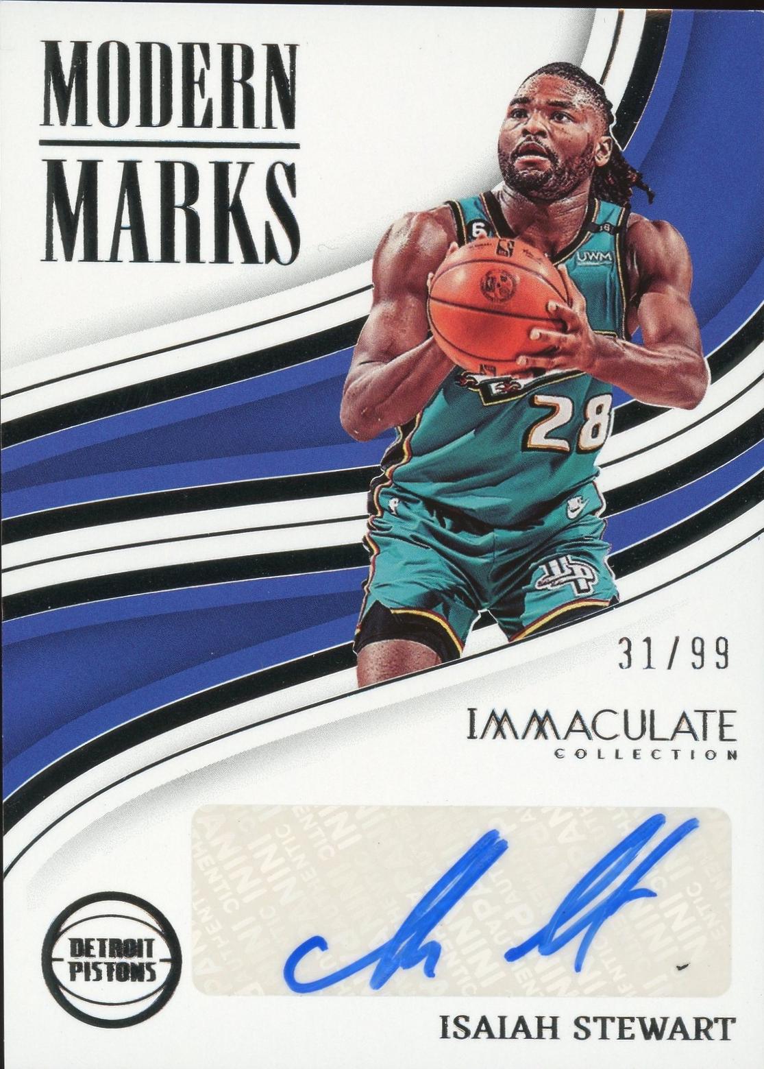 Isaiah Stewart #IMO-IST 2022 Panini Immaculate Modern Marks Autograph Basketball