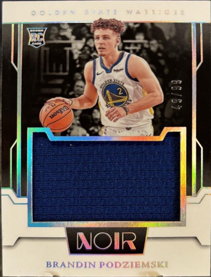 Brandin Podziemski #RJM-POD Basketball Cards 2023 Panini Noir Rookie Jumbo Material
