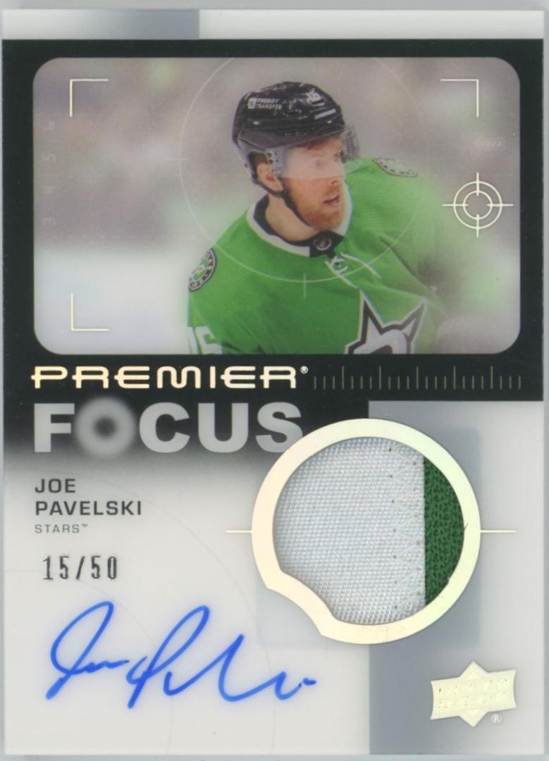 Joe Pavelski #PFP-JP Hockey Cards 2023 Upper Deck Premier Focus Auto Patch
