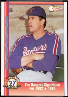 The Rangers Sign Nolan for 1992 &. .