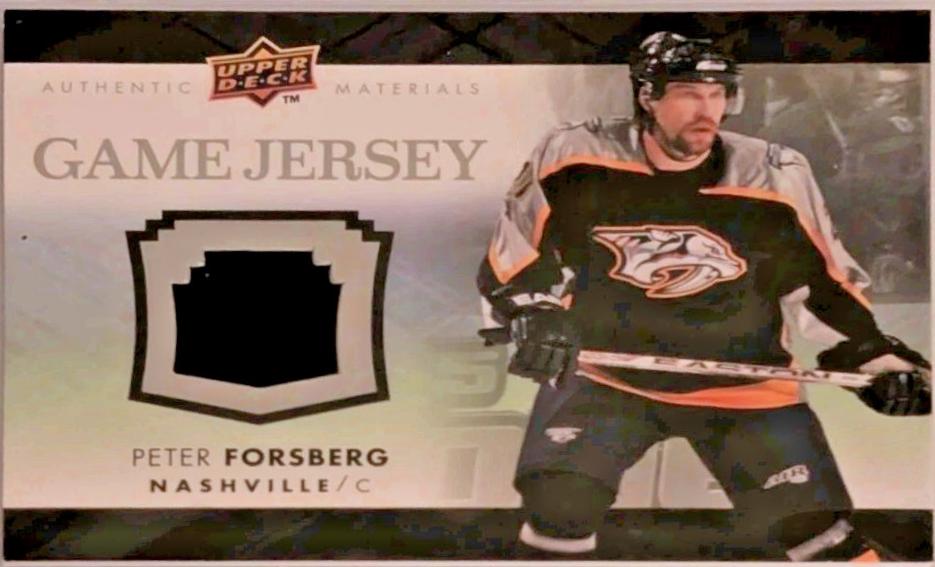 Peter Forsberg #GJ2-PF 2007 Upper Deck Game Jersey Hockey