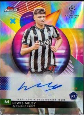 Lewis Miley #A-LW 2023 Topps Finest UEFA Club Autograph