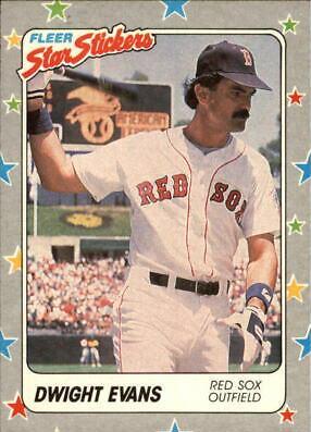Dwight Evans #8 Baseball Cards 1988 Fleer Star Stickers