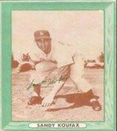 Sandy Koufax Baseball Cards 1958 Bell Brand Dodgers