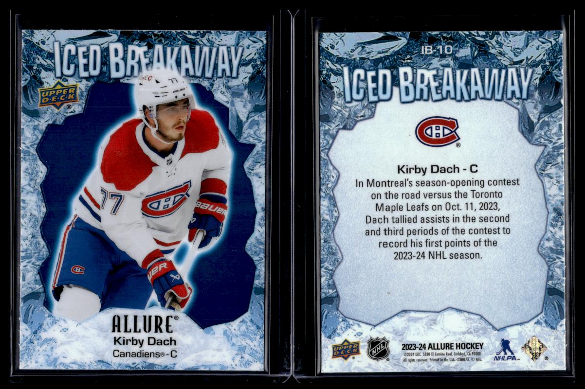 Kirby Dach #IB-10 Hockey Cards 2023 Upper Deck Allure Iced Breakaway