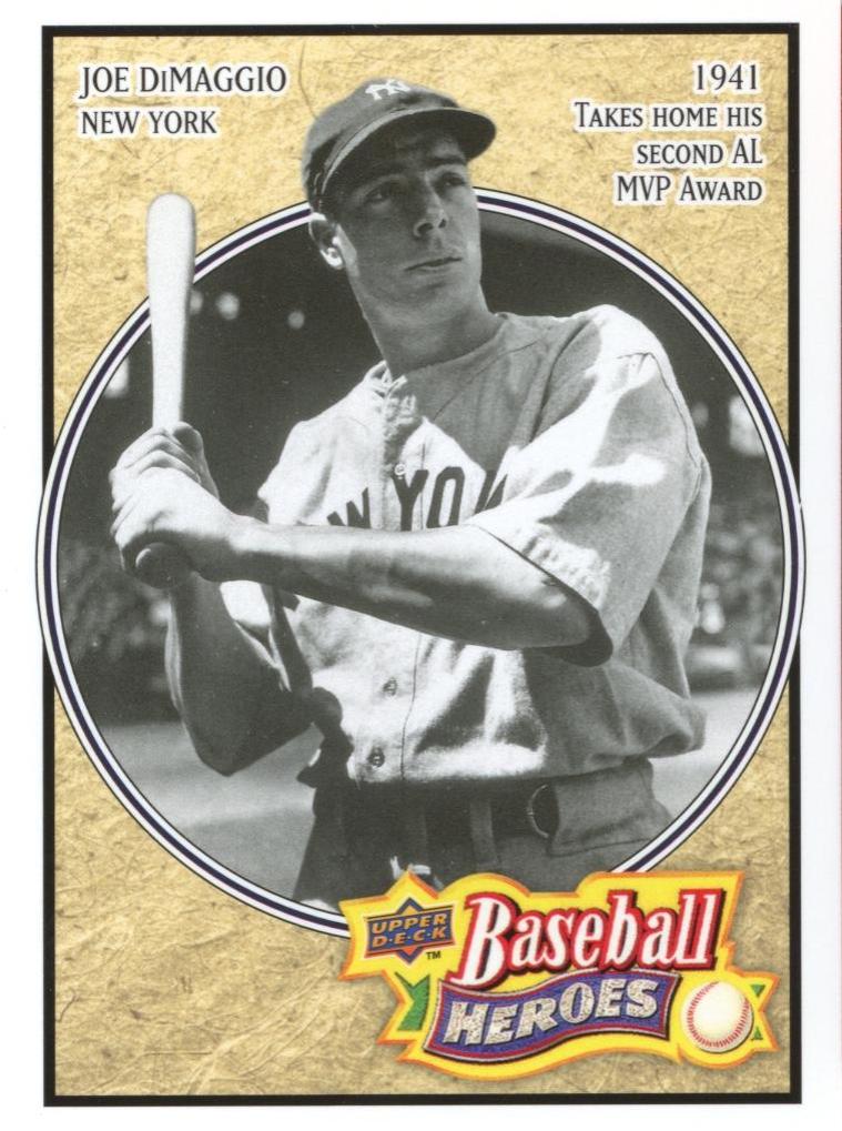 Joe DiMaggio #BH-4 Baseball Cards 2010 Upper Deck Baseball Heroes