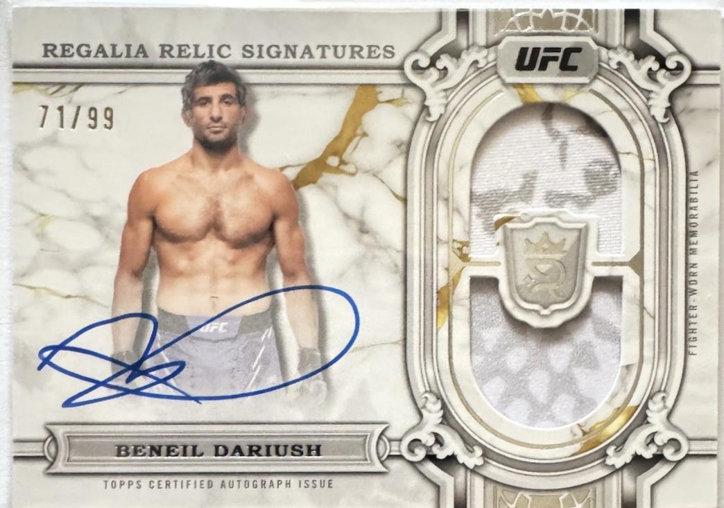 Beneil Dariush #RRS-BDH Ufc Cards 2024 Topps Royalty UFC Regalia Relic Signature
