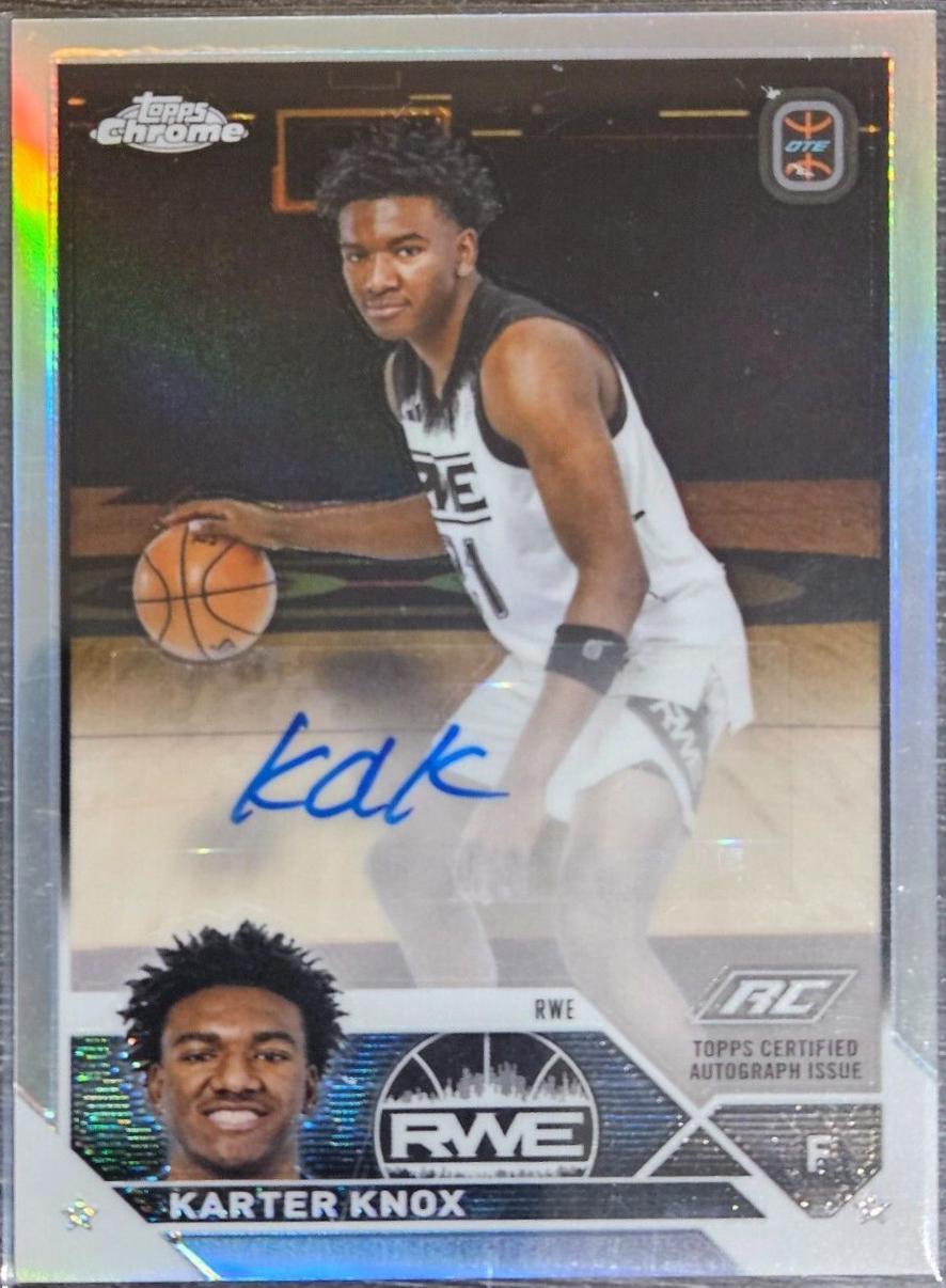 Karter Knox #A-KK Basketball Cards 2023 Topps Chrome Overtime Elite Autograph