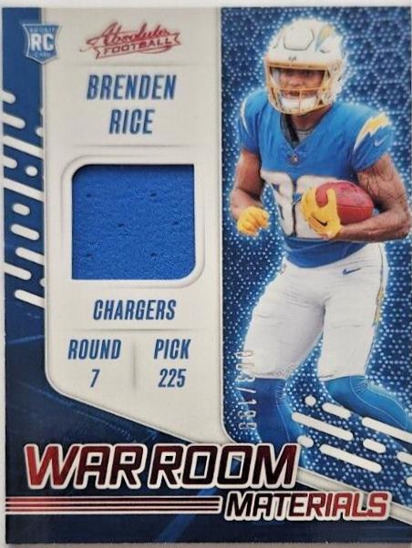 Brenden Rice #WRM-BRE Football Cards 2024 Panini Absolute War Room Materials