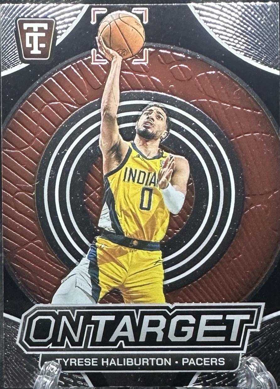 Tyrese Haliburton #7 Basketball Cards 2024 Panini Totally Certified On Target
