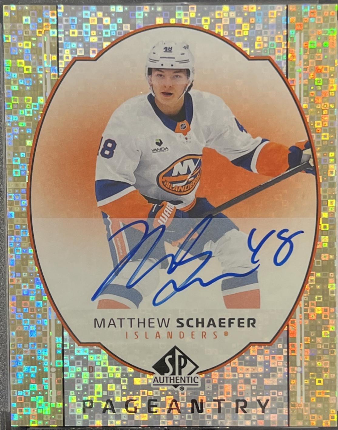 Matthew Schaefer #P-7 2025 Sp Authentic Pageantry Autograph Hockey