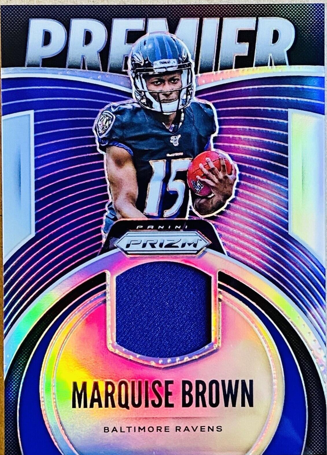 Marquise Brown #PJ-MBR Football Cards 2019 Panini Prizm Premier Jerseys Relics