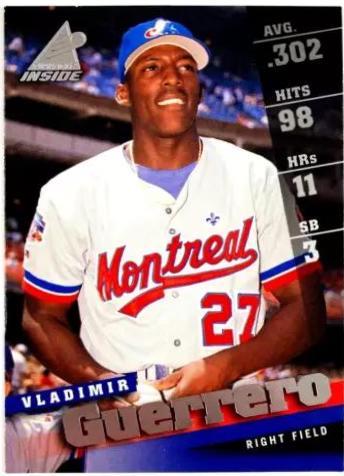Vladimir Guerrero #27 Baseball Cards 1998 Pinnacle Inside