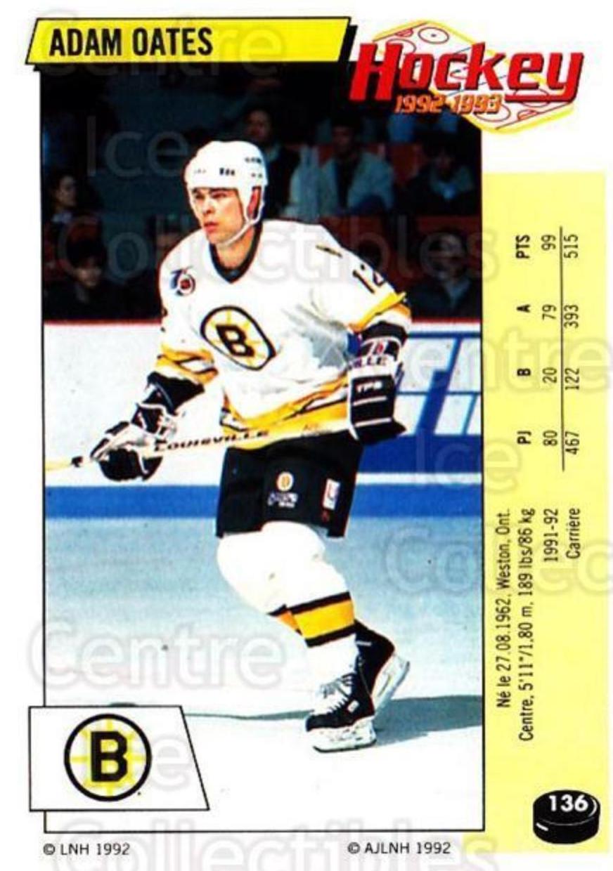 Adam Oates #136 1992 Panini Stickers Hockey