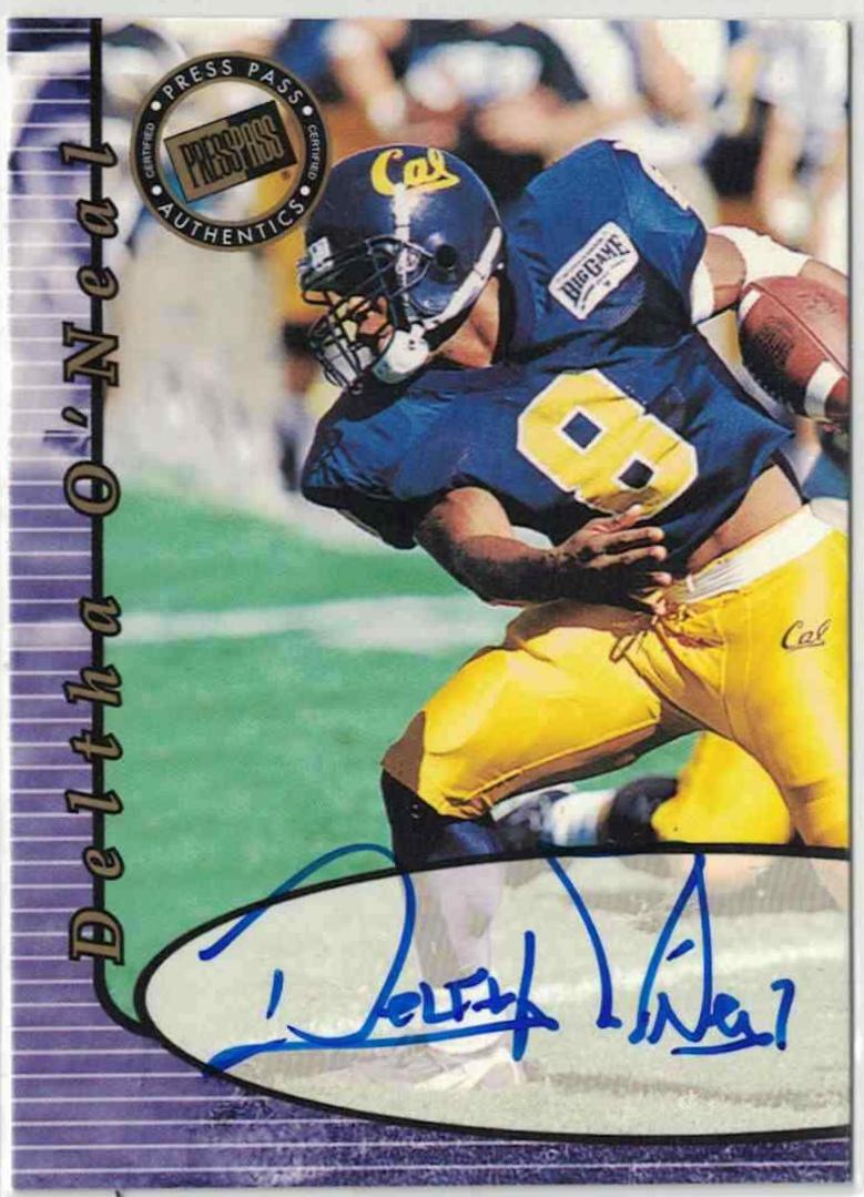 Deltha O'Neal Football Cards 2000 Press Pass Autograph