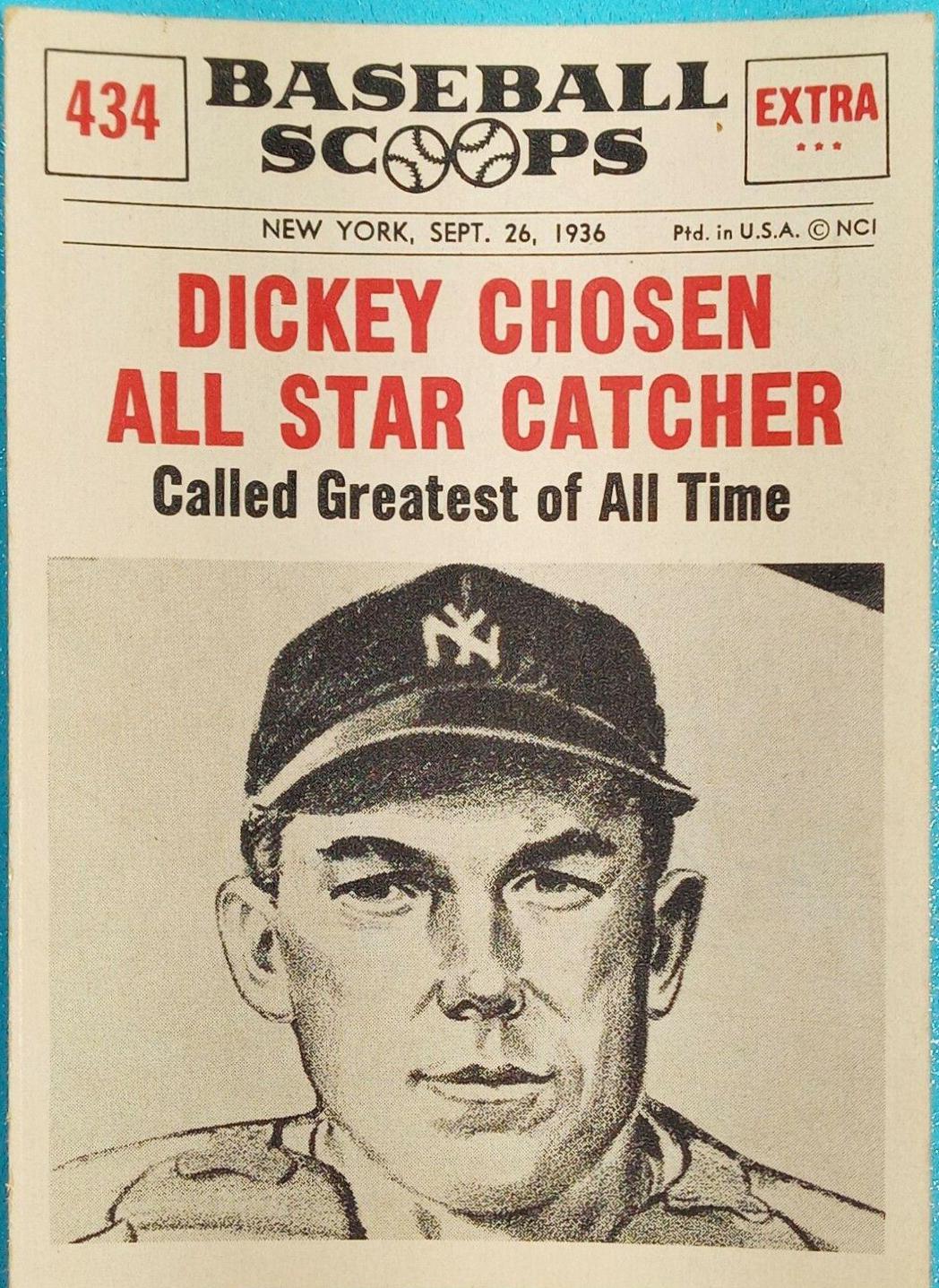 Dickey Chosen All Star Catcher #434 Baseball Cards 1961 NU Card Scoops