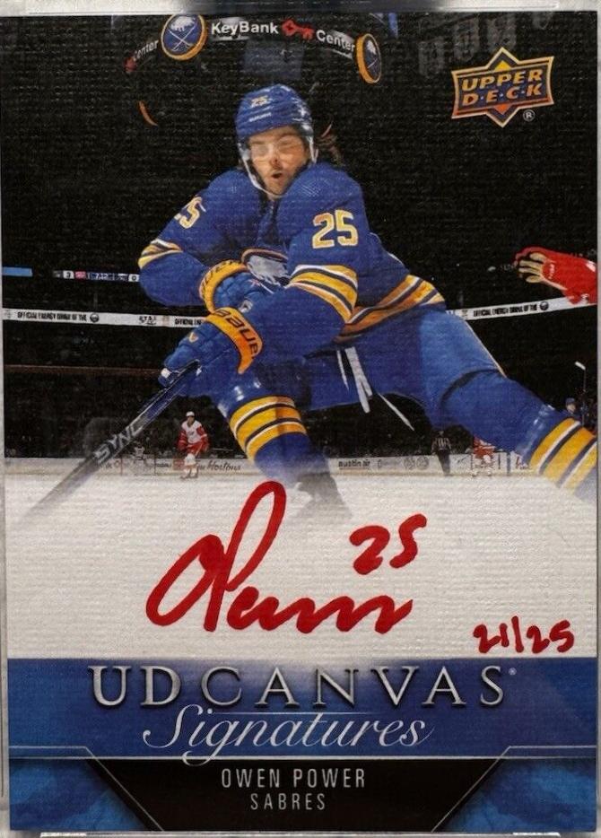 Owen Power #CS-OP 2023-24 Upper Deck Clear Cut Hockey Canvas Signatures