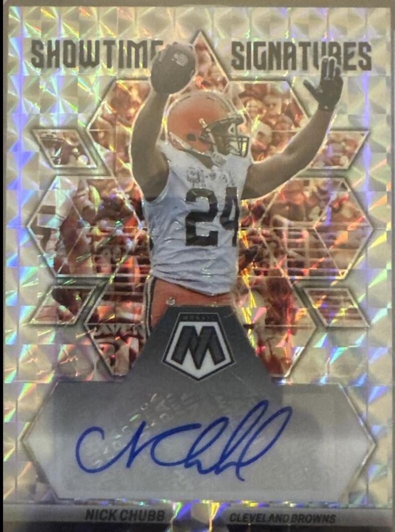 Nick Chubb #SS-NC Football Cards 2023 Panini Mosaic Showtime Signatures
