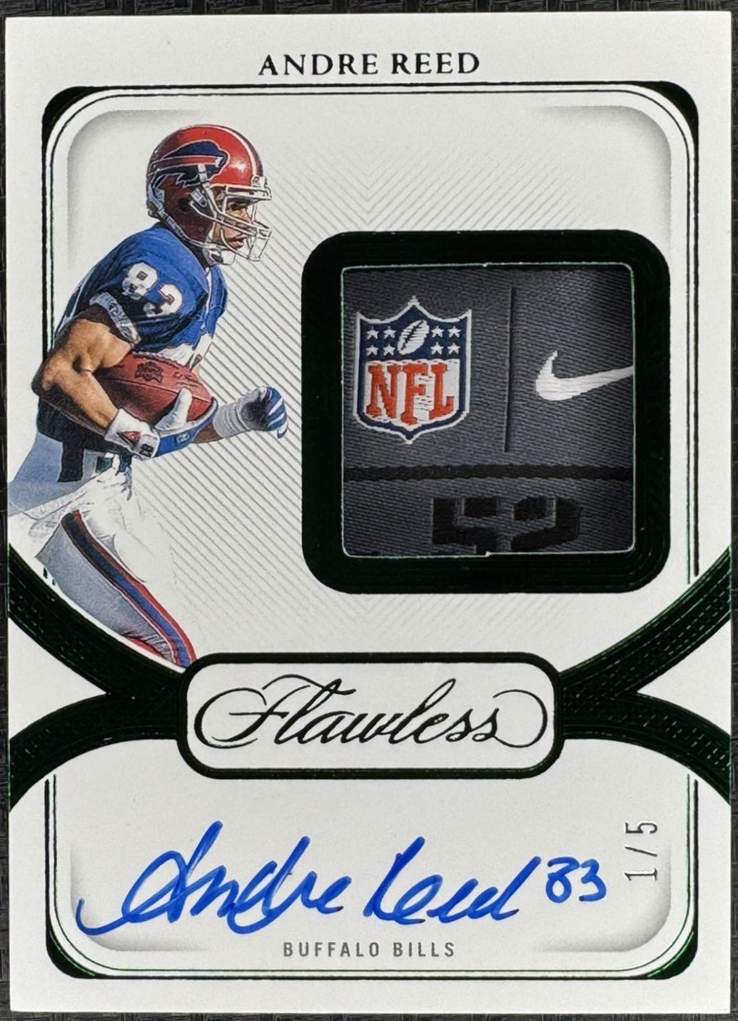 Andre Reed #22 2024 Panini Flawless Football Laundry Tag Signatures