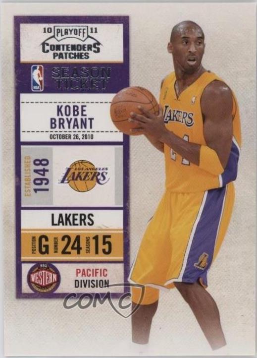 Kobe Bryant #1 Basketball Cards 2010 Panini Playoff Contenders Patches